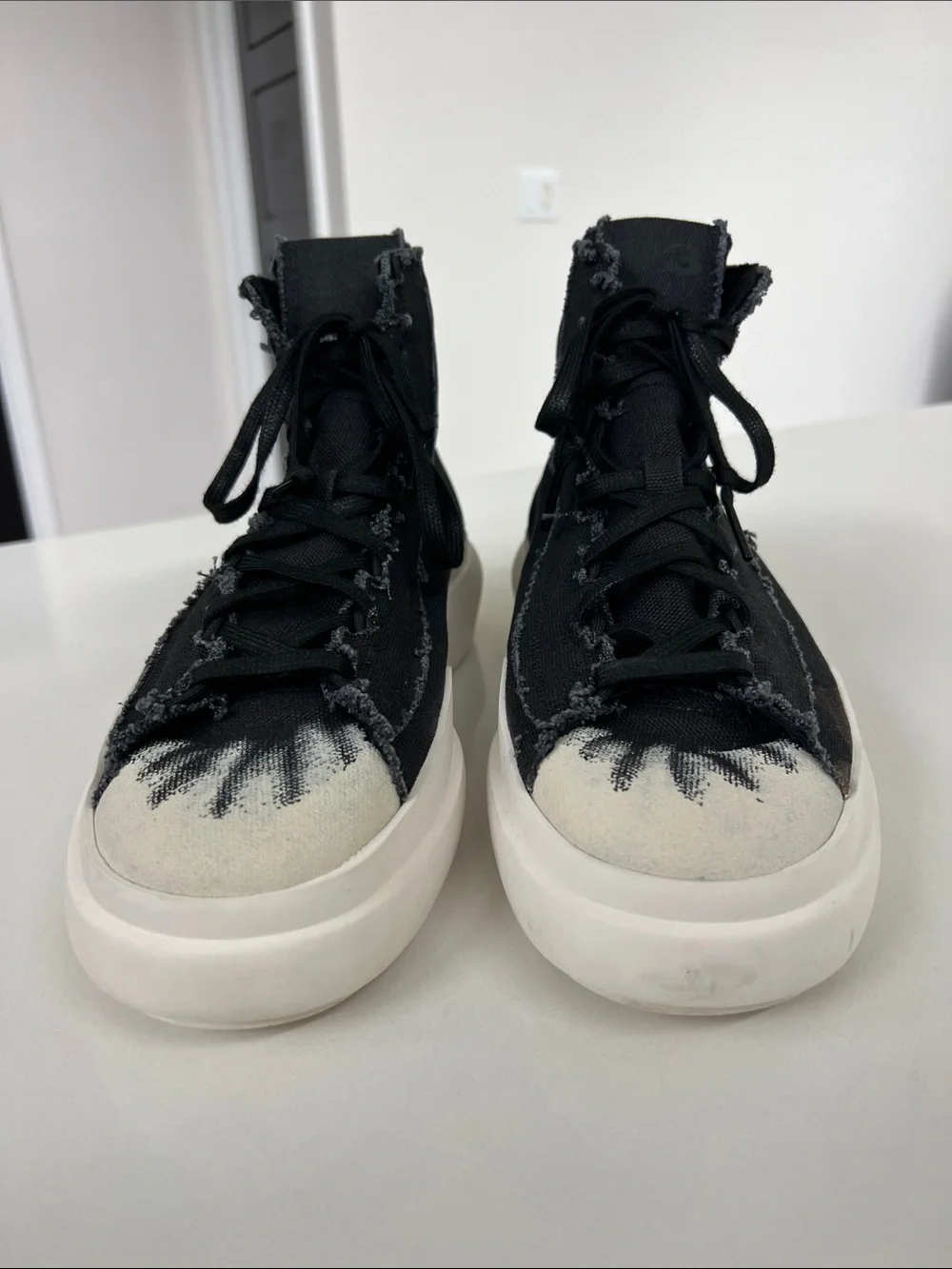 Y-3 adidas nizza high top black and white sneakers men’s size 8